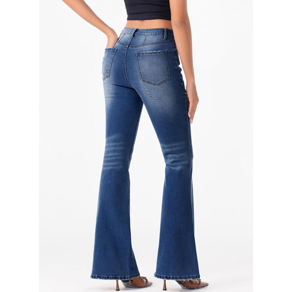 Ladies' Retro Straight Leg High Waisted Jeans