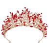 New Wedding European Style Wedding Headband, Forest Leaf Crystal Beaded Starry Handmade Bridal Crown