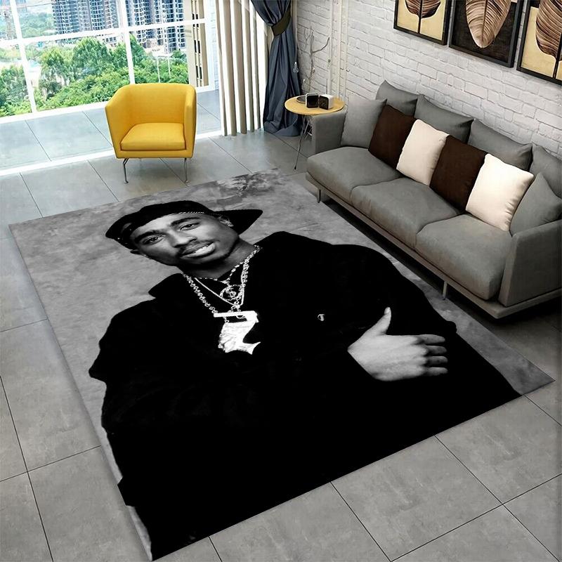 Ковер с изображением рэперов Эминема Тупака 2pac Хип-хоп Рэп Бог для игровой комнаты, спальни, гостиной, дивана, домашнего декора, детский коврик, нескользящий