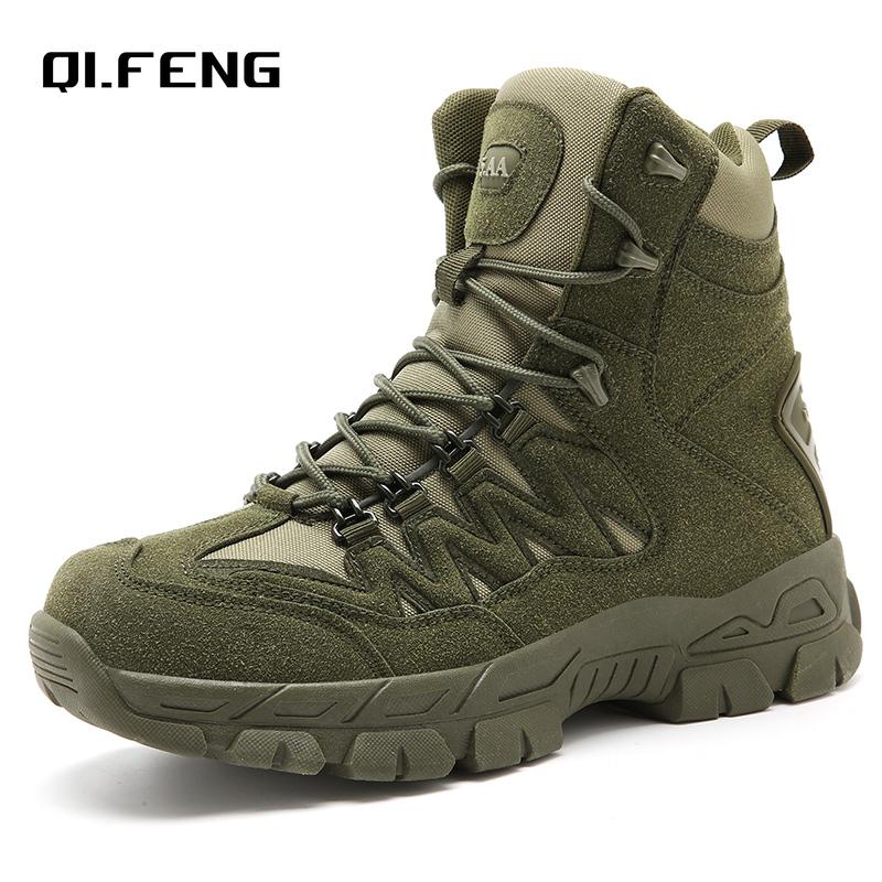 Autumn and Winter New Large High Top Training Boots Outdoor Mountaineering and Hiking Boots Anti slip Wear Resistant Work Shoes
