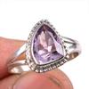 Natural Pink Amethyst Gemstone 925 Solid Sterling Silver Jewelry Ring S.8 n1I19