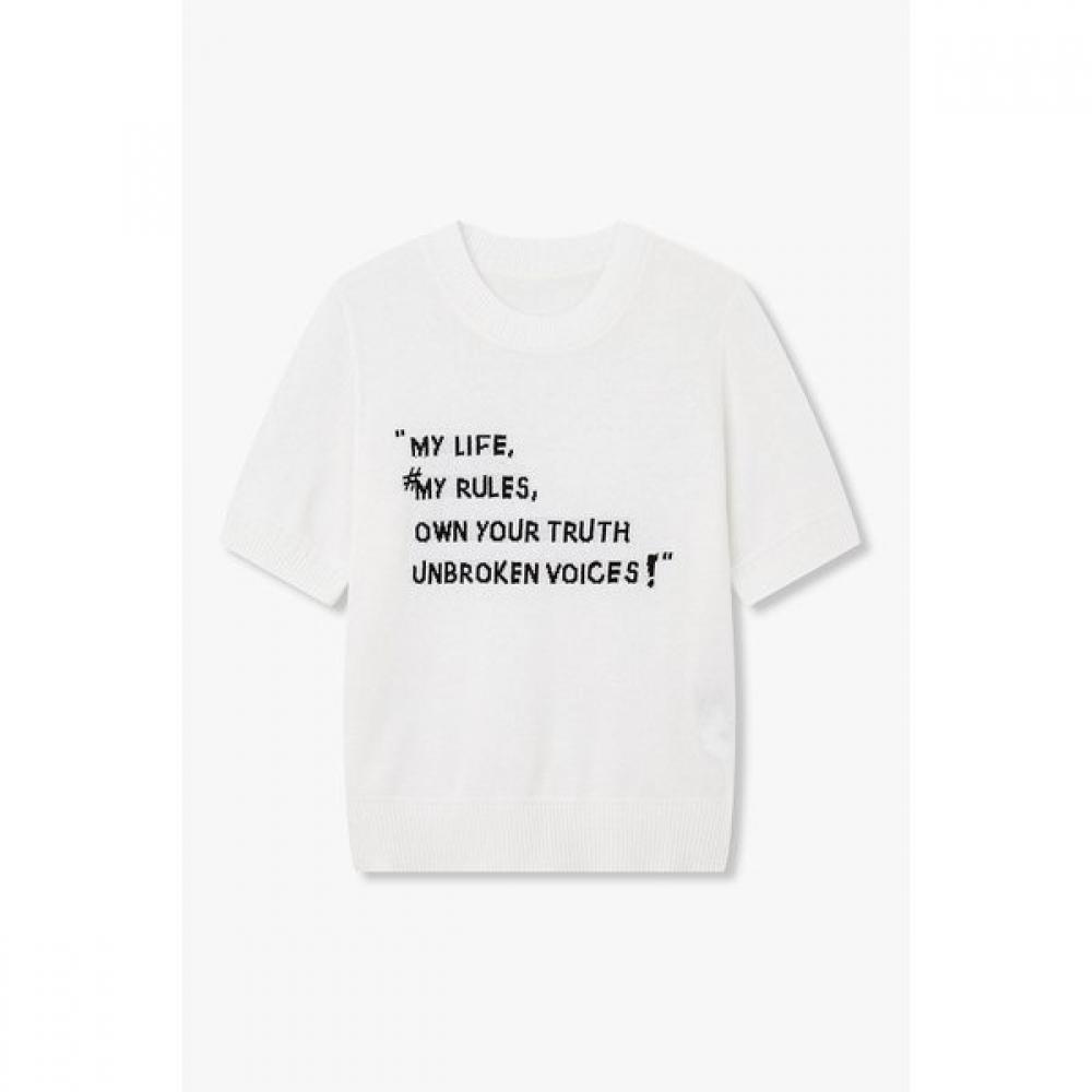 Vov Lettering Jacquard Knit Pullover 7156350003