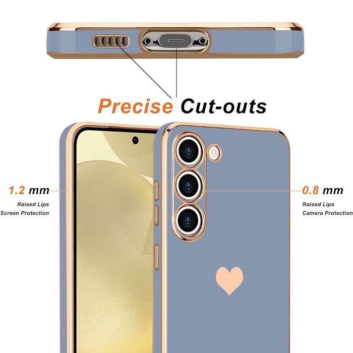 Protective Case - BOOLING - for Samsung Galaxy A56 5G - Silicone - Heart Pattern - Shockproof - with 2 Tempered Glasses