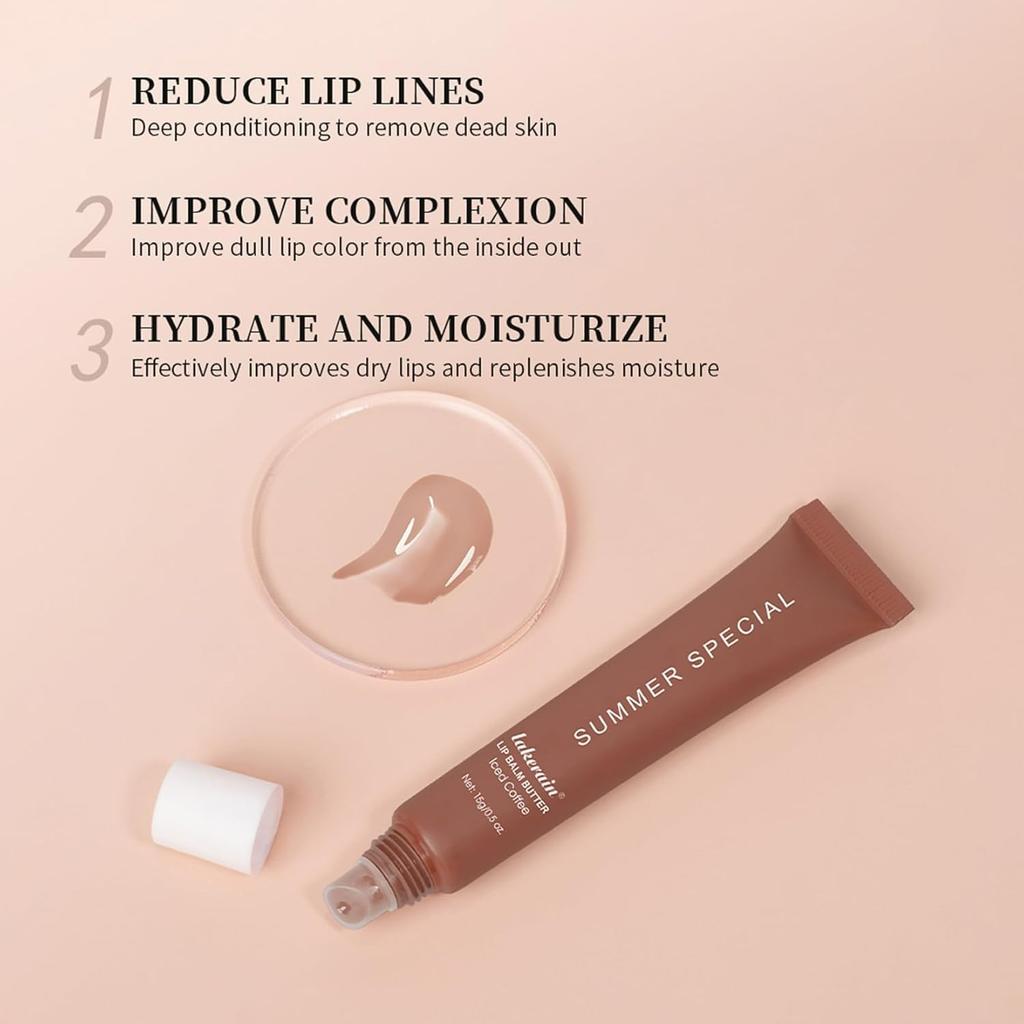 Butter Lip Balm Set, Instant Moisture and Hydration, Long-lasting Hydrating Non-Sticky Lip Gloss, Care and Soften Dry Lips , 4 Pcs