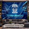 Wall Hanging Tapestry Custom NameWarrington Wolves Pattern Personalized Printed Fabric Wall Decor