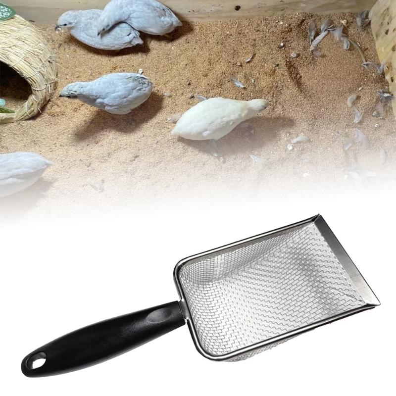 Reptile Sand Stainless Steel Fine Mesh Reptile Substrate Metal Sand Shovel Terrarium Substrate Durable Litter Cleaner