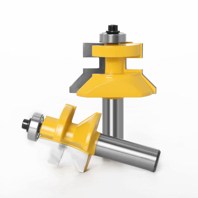 Набор фрез с V-образным пазом и язычком, 2 шт., набор фрез с хвостовиком 8 мм, 1/2 дюйма, 12 мм, деревообрабатывающий резак