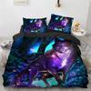 3D Animal Duvet Cover Microfiber Wolf Fox Elk Bedding Set Wild Animals Comforter Cover King Queen For Teen Adults Bedroom Decor