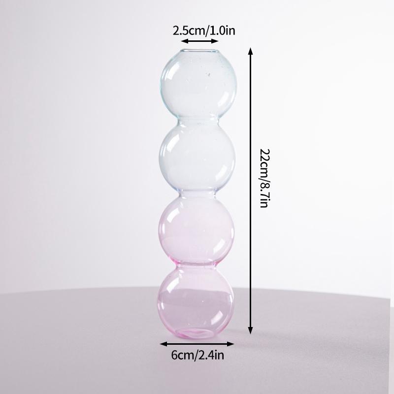 Bubble Glass Flower Vase Flower Bottle Vase Decoration Home Vases for Flower Aesthetic Room Decor Decorative Colored Vases