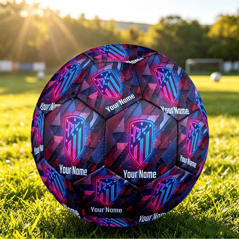 Personalized Size 5 Football Atletico Madrid Pattern Outdoor Game Sports Ball Gift