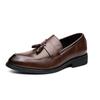2025 Leather Casual Shoes Men Loafers Luxury Band Slip On Male Dress Shoes Leisure Style Big Size 38-47 Good Wear-resistant Sole