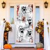 Halloween Door Cover Decoration Creepy Skull Ghost Front Porch Sign Banner for Garage Window Wall Backdrop Decor