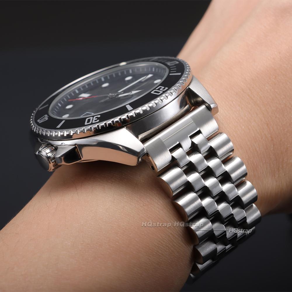 Сплошной браслет из нержавеющей стали для Seiko Quick Fit Браслет для Jubilee Сплошная застежка Винтовое звено 20 мм 22 мм Мужские аксессуары для часов