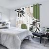 2pcs Nordic Style Blackout Curtains Green Leaves Moon Window Curtains Sun Simple Minimalism Nordic Lines Home Interior Curtains