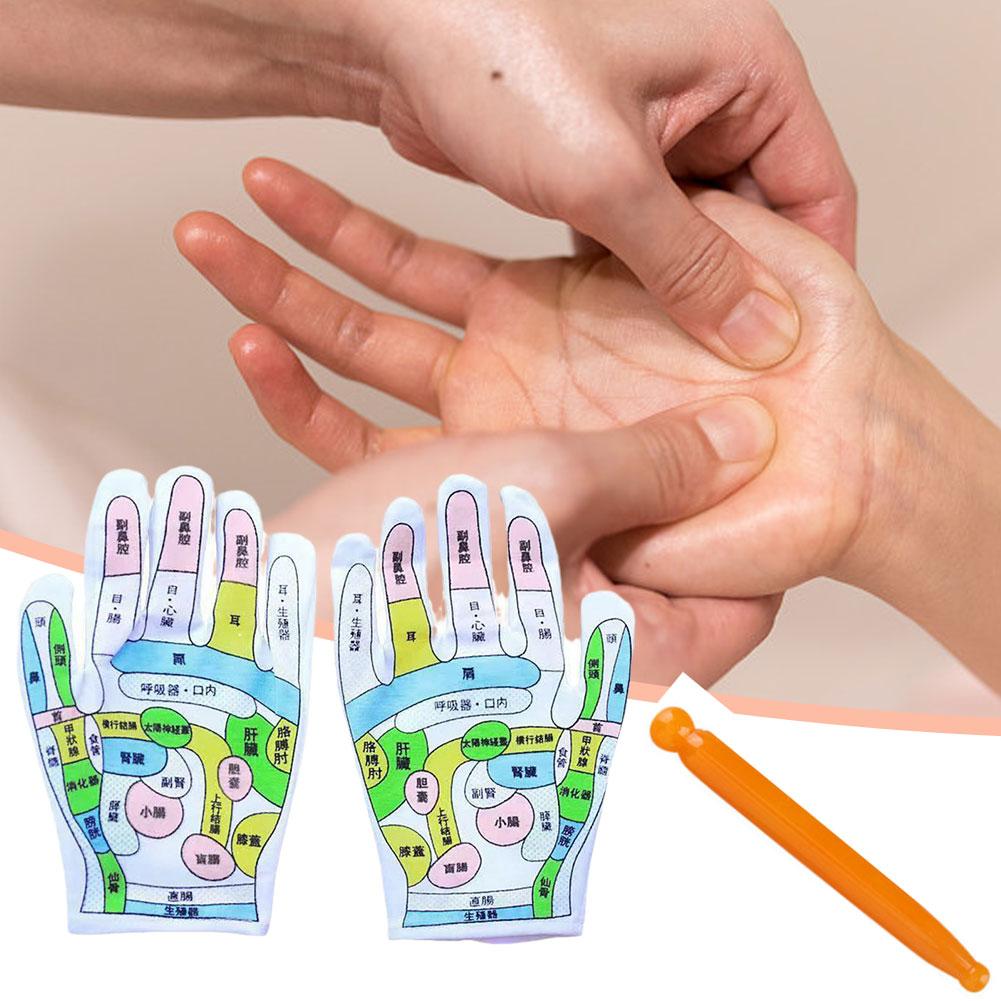 Massage Acupressure Gloves Physiotherapy Massage Relieve Covers Tool Hand Finger Point Health G V0T1