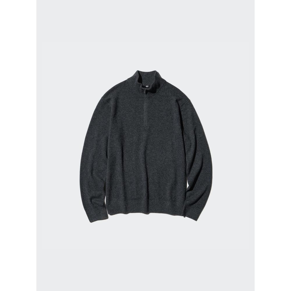 Uniqlo Японский кашемировый свитер с полумолнией