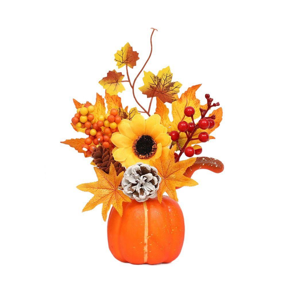 Simulation Flowers Simulation Pumpkin Flowers Fake Plant Halloween Pumpkin Thanksgiving