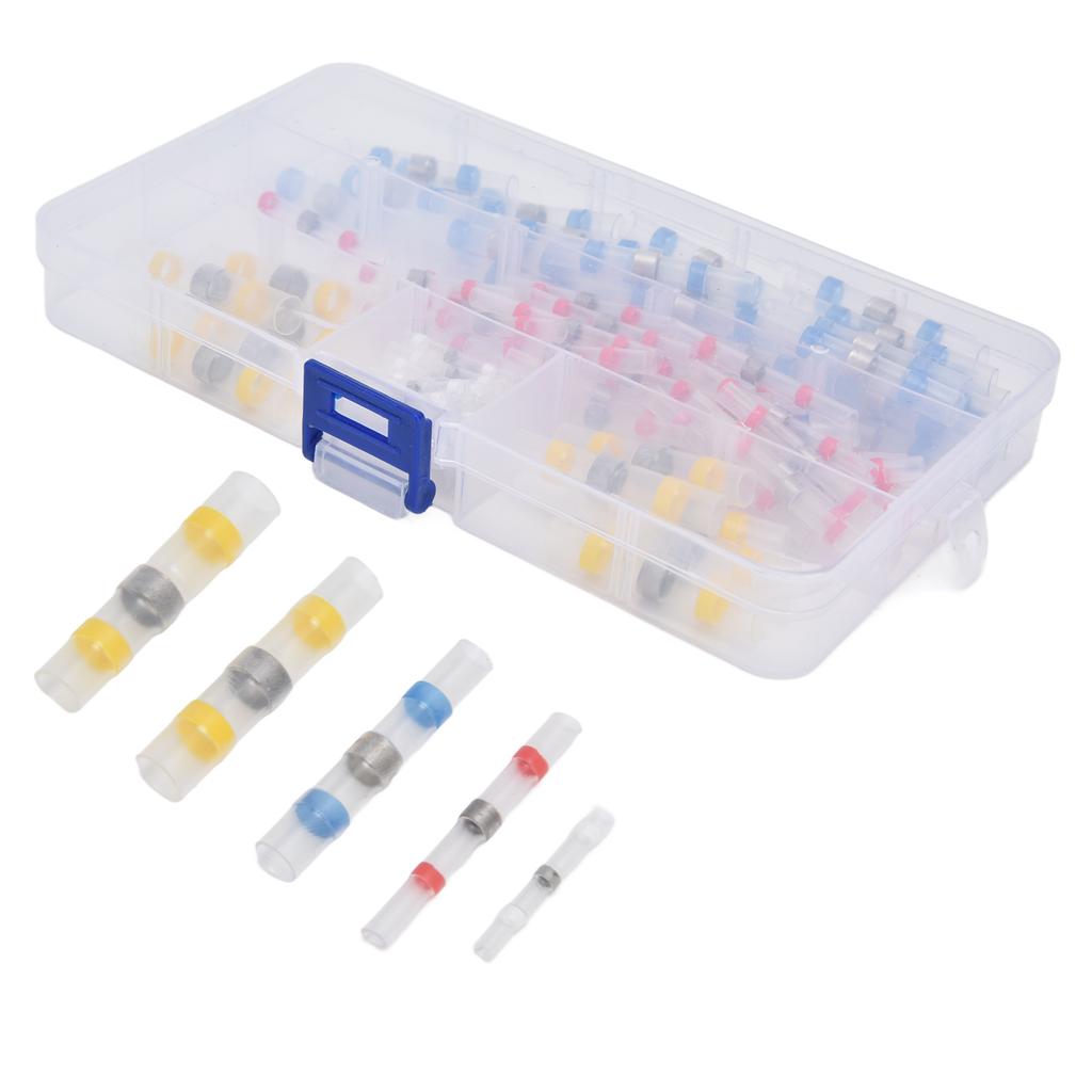 100 шт. комплект термоусадочных стыковых соединителей с припоем, изолированные водонепроницаемые клеммы для электрических проводов