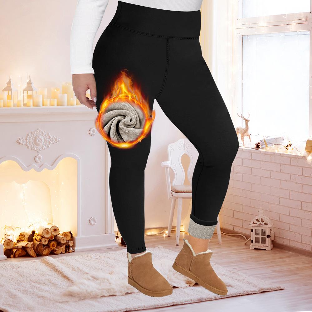 Кофейные флисовые зимние утепленные леггинсы большого размера для женщин с высокой талией и контролем живота, теплые осенне-зимние леггинсы