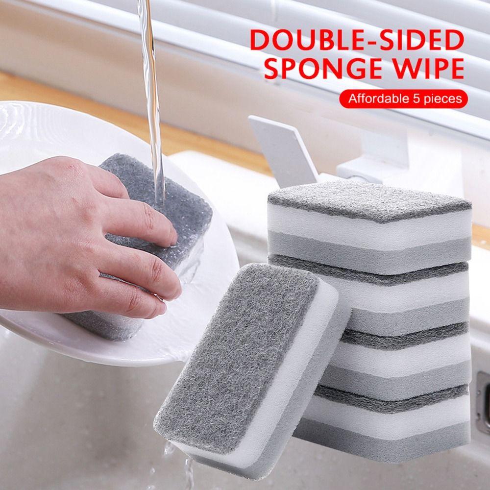 Catering Kitchen Supplies Dishwashing Cloth Double-sided Scouring Pads Sponge Cleaning Dish