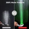 LED Temperature Control Colorful Negative Ion Filter Shower Head 3/7 Color Change One-Key Stop High Pressure Handheld Showerhead