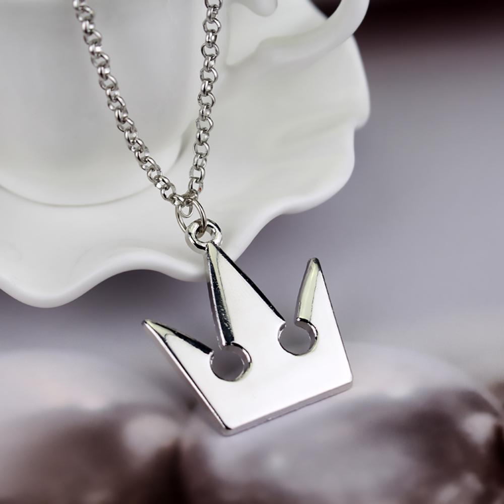 Fashion Kingdom Hearts Cosplay Crown Necklace Cartoon Movie Sora Pendants Darts Chain Men's Accessories Gifts