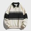 2024 Unisex Retro Colorblock Sweatshirt - Casual, Loose-Fit, National Trend with Lapel Design for Couples
