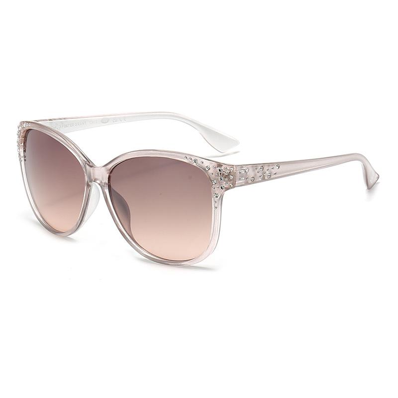 New Fashionable Sunglasses with Diamonds, Women's Glasses, Trendy Retro Big Face Slimming Sunglasses