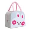 Изолированная сумка для ланча большой вместимости, носимая, портативная, милая сумка для бенто для детей, студентов, школы, пикника, кролик, светлая