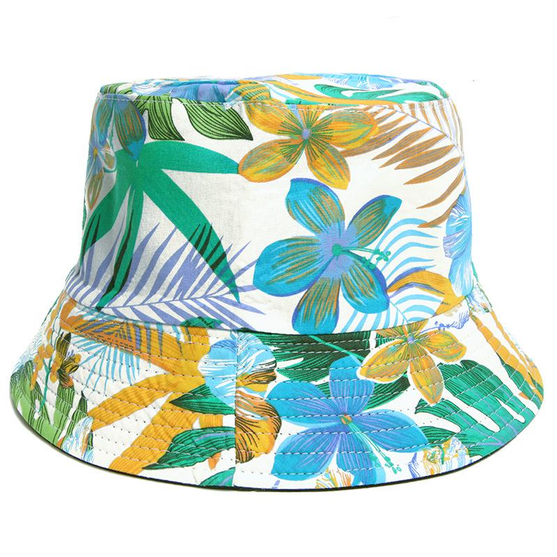 New Summer Women's Shade Breathable Bucket Hat Foldable Sunscreen Sun Hat Outdoor Sports Casual Fashion Floral Print Beach Cap