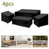 Набор чехлов для садовой мебели из 4 шт., прочный, водонепроницаемый, из ткани Оксфорд, для уличной мебели, со шнурком