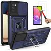Case - PROSHOP - for Samsung A02S - Rigid - Navy Blue - 2 Tempered Glasses