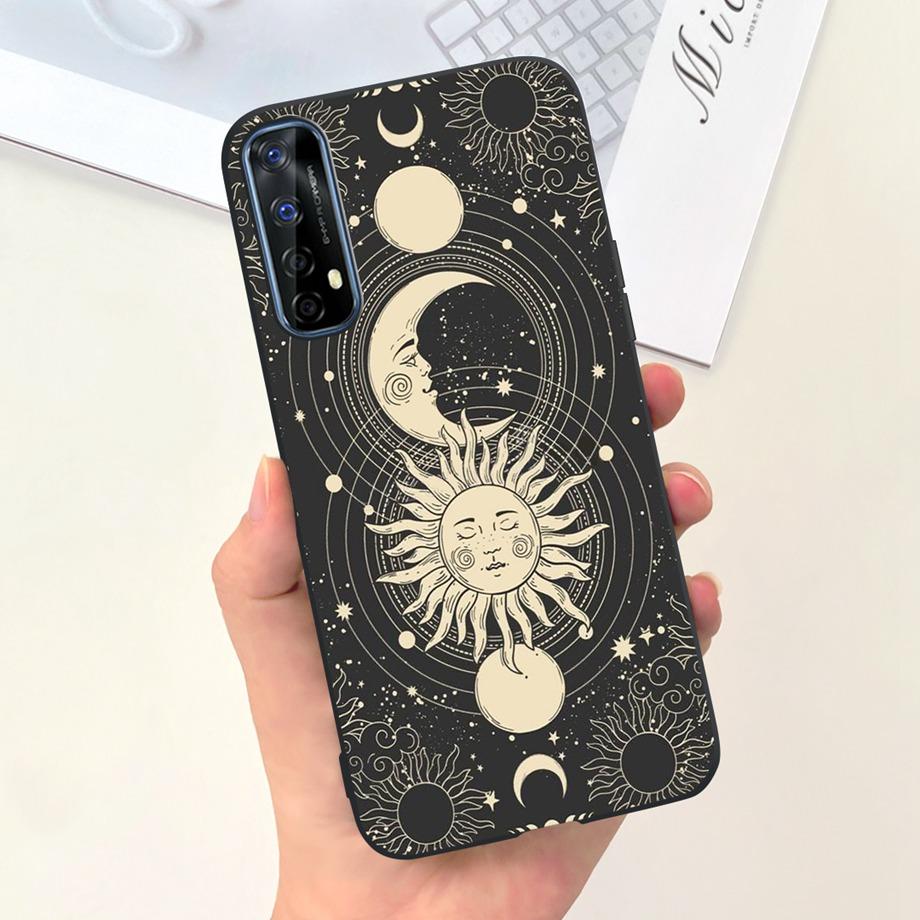 For Realme 7 4G Global Version Case Matte Liquid Silicone Bumper Shell For Realme7 RMX2155 Back Cover Lovely Cat Design Fundas