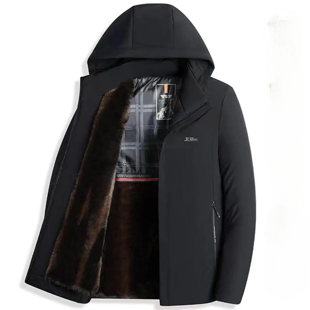 Slim Fit Casual Detachable Warm and Plush Thick Winter Hooded Jacket