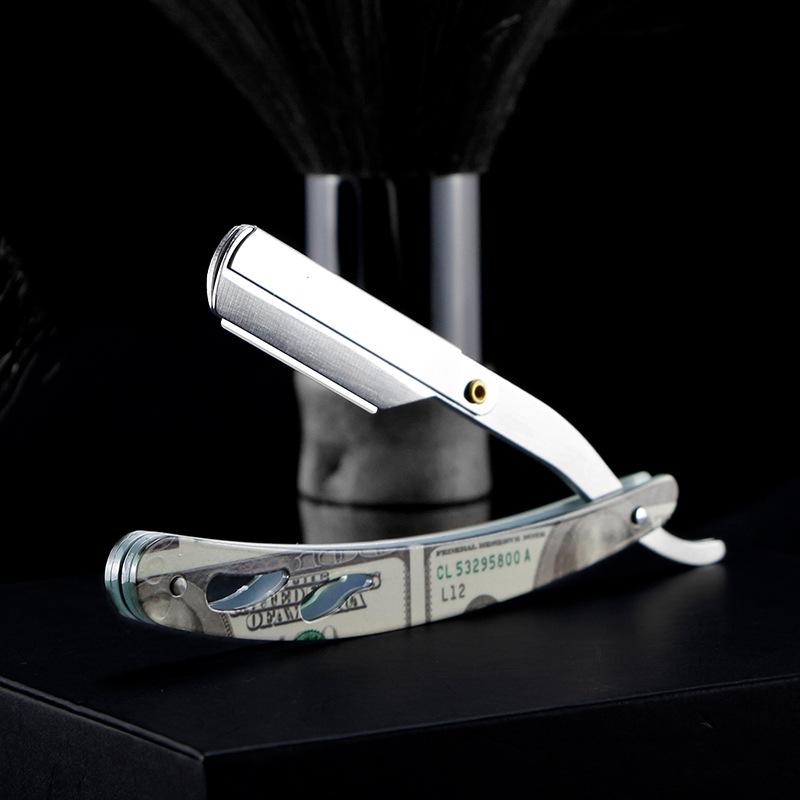 Складной цветной принт в старинном стиле с красными, белыми и синими полосами, мужской бритвенный, парикмахерский и держатель ножей для контурирования лица.