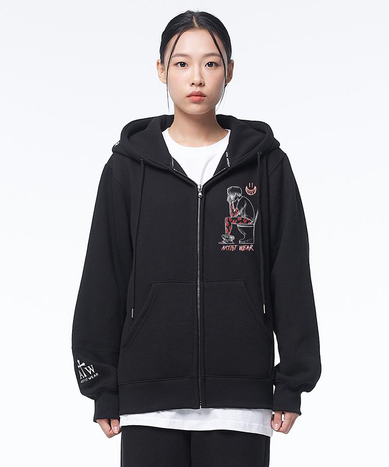 Artistwear [Atw X Twoface] Худи на молнии Space Out_Bk