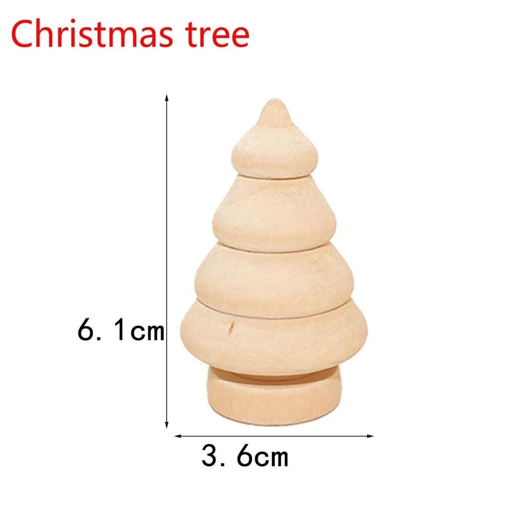 10 шт./набор детских бревенчатых кукол, деревянных фигурок, рождественских украшений, рукоделия, детских картин из дерева, снеговиков, игрушек