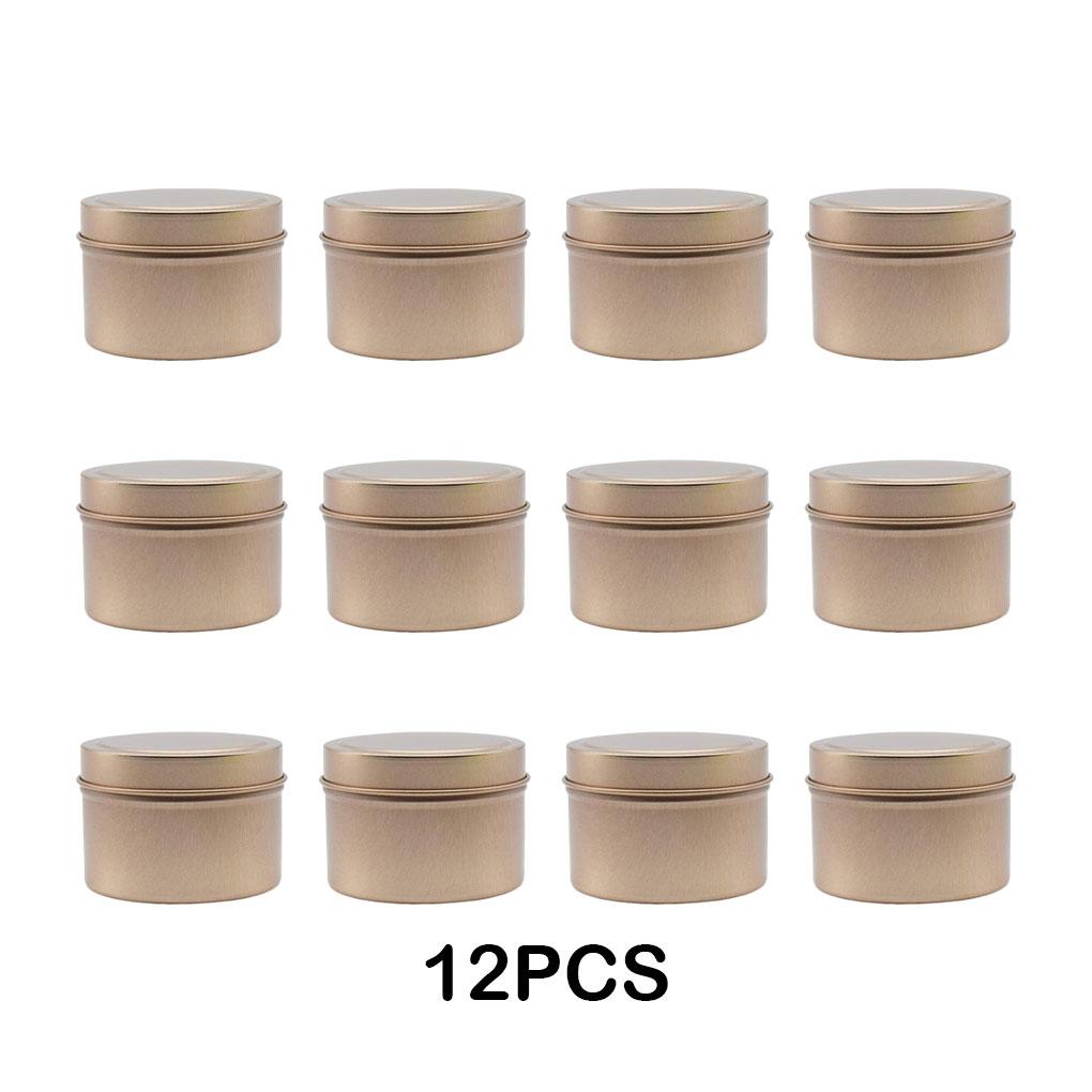 12 шт./лот металлические банки для свечей, легко моющиеся и герметичные контейнеры для хранения, круглые металлические банки