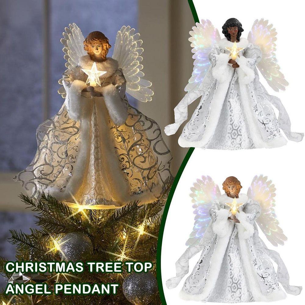 Christmas Tree Topper Angel Fairy Festive Xmas Tree Top Ornament Decoration 2D Flat Style