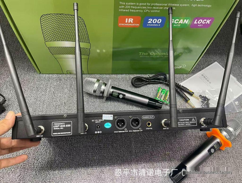 Dual Channel UHF Wireless Microphone System for Professional Stage and Live Streaming