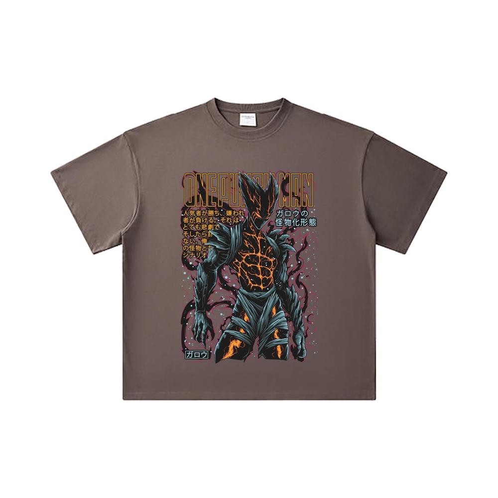 260 GSM Double Yarn 32 Count 100% Cotton One Punch Man V8 Garou Print Unisex Heavy Cotton T Shirt… More
