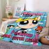 Custom Name Powerpuff Girls Adventure flannel Blanket for Super Soft Cute Comfort Blanket for Travel Bedding Couch Sofa Blanket