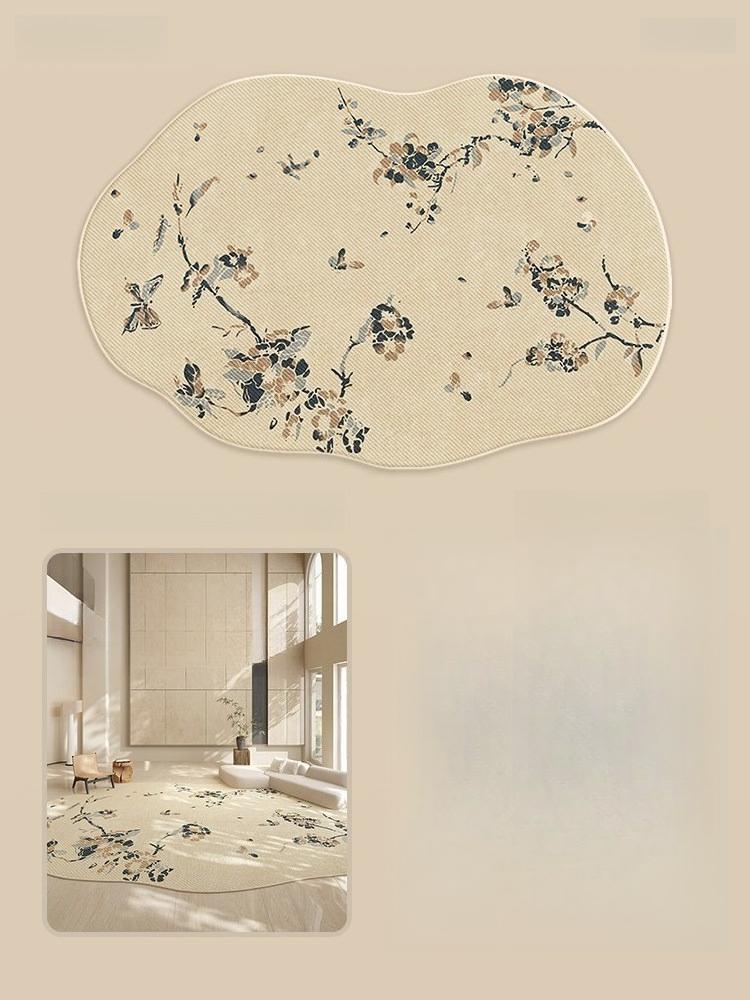 French Style Living Room Decoration Carpet Large Area Lounge Soft Floor Mat Irregular Shape Rugs for Bedroom Washable Study Rug