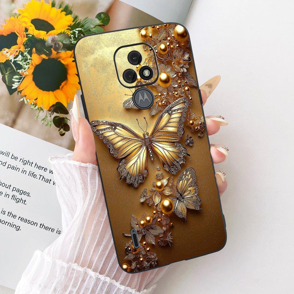 For Motorola Moto E7 Plus Case XT2081-1 Fashion Butterfly Bowknot Soft Silicone Cover For Moto E7 E7i Power XT2097-13 TPU Fundas
