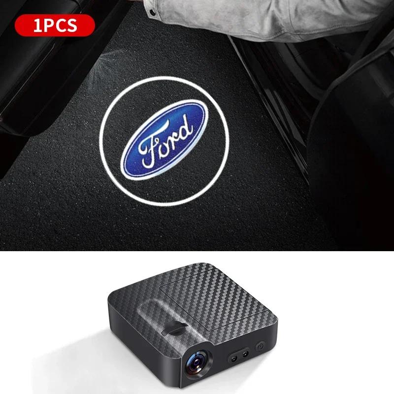 Car Sticker 2Pcs LED Car Door Lamp Projector Light Welcome Logo Laser Automobile Ghost Shadow For Ford Kuga Fiesta EcoSport MK M