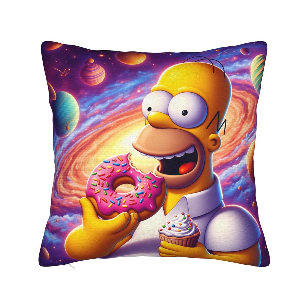 Homer SSimpsons Donut Pattern Pillow Cover Square Cushion Cover Fashion Pillow Case For Living Room Sofa