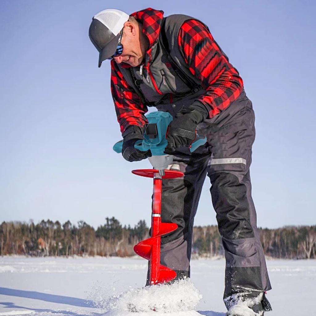 Electric Ice Auger 100-800RPM 6 Speed   1200N.m Torsion Cordless Post Hole Digger Power Head