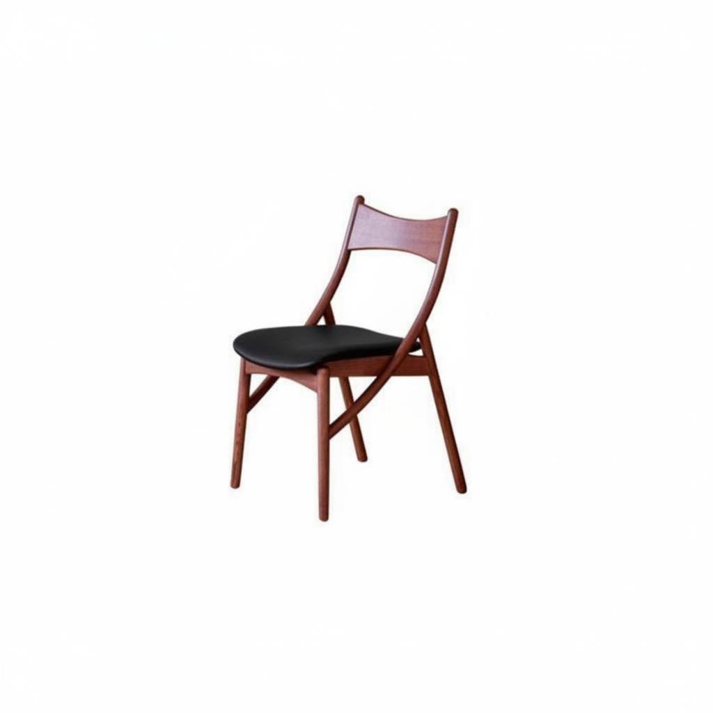 Feline Protruding Backrest-Shaped Rprotruding Backrest-Shaped Chair Vintage and Design Feature Seat Sturdy Wood Legs Ergonomic