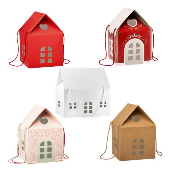 Рождественская Страна Чудес Коттедж Подарочная Коробка Многоразовая Праздничная Упаковка в Тему Домика Декоративная Памятная Коробка Зимнее Украшение для Дома