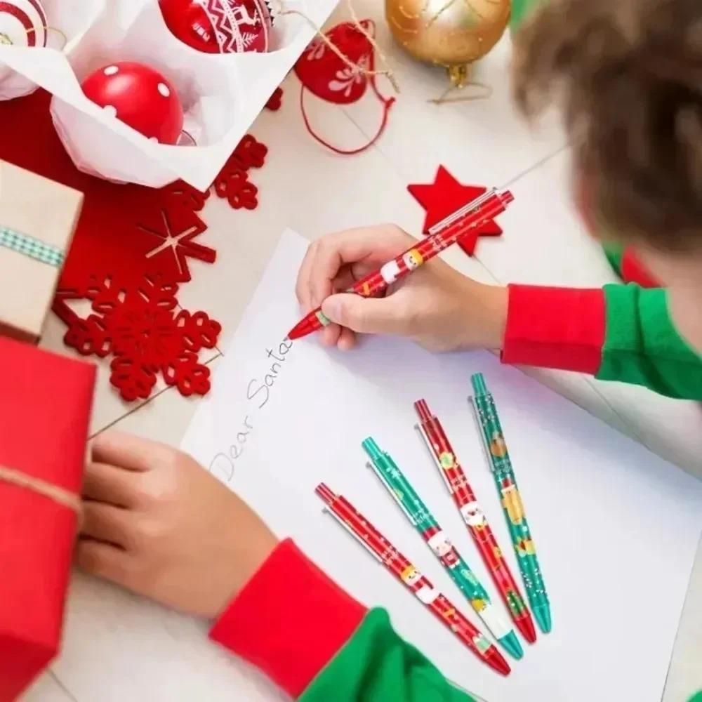 20Pc Cartoon Christmas 0.5Mm Gel Pen Cute Student Quick Dry Black Write Ink Pen High Quality Office Signature Pen Christmas Gift